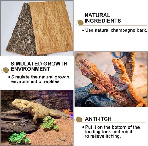 5 Pack Cork Bark 12" L x 8" W Cork Barks for Reptiles Natural Bird Perch Boards Reptile Climbing Mat Wall Terrarium Decor for Birds Turtle Lizard Beared Dragon Chameleon Snake in Saudi Arabia