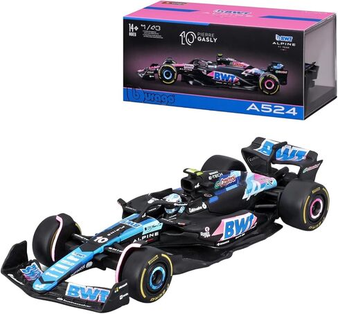 Bburago 1:43 2024 Race BWT Alpine F1 Team A524 مع خوذة جاسلي #10 in Saudi Arabia