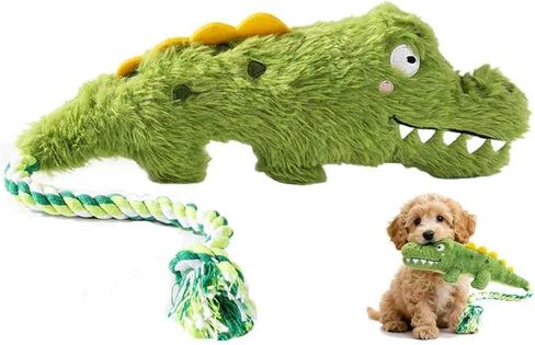 Squeaky Alligator Dog Toy Long Rope Tail for Small Medium Dogs, Durable Plush Chew Dogs Toys for Aggressive Chewers, Interactive Dog Toys for Boredom Relief and Comfort in Saudi Arabia