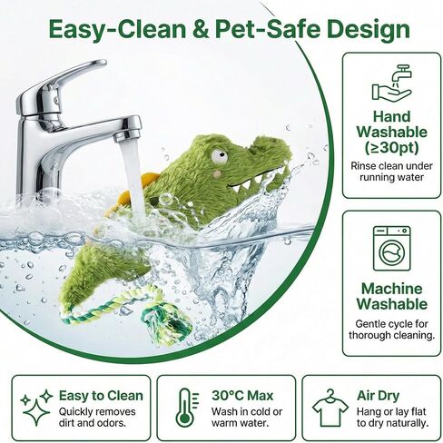 Squeaky Alligator Dog Toy Long Rope Tail for Small Medium Dogs, Durable Plush Chew Dogs Toys for Aggressive Chewers, Interactive Dog Toys for Boredom Relief and Comfort in Saudi Arabia