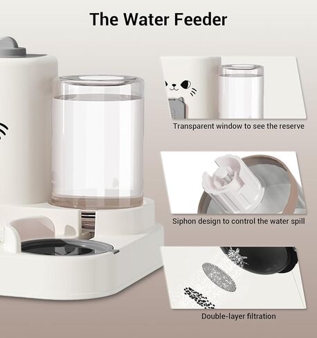 Gravity Cat Feeder, 2-in-1 Gravity Cat Food and Water Dispenser, Small Food Water Dispenser Set with Funny Cat Stick for Small Pets Cats Dogs Puppy Kitten, Easy to Clean in Kuwait