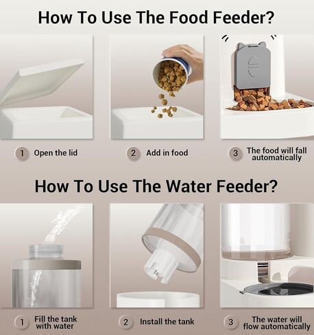 Gravity Cat Feeder, 2-in-1 Gravity Cat Food and Water Dispenser, Small Food Water Dispenser Set with Funny Cat Stick for Small Pets Cats Dogs Puppy Kitten, Easy to Clean in Kuwait