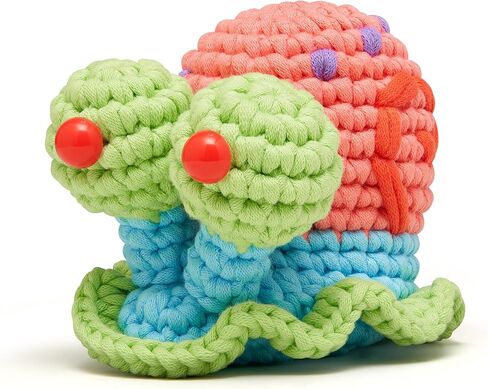 The Woobles Crochet Kit for Beginners – Spongebob Squarepants Craft Kit with Easy Peasy Yarn for Adults & Young Crafters, As Seen On Shark Tank, Step by Step Video Tutorials (Gary The Snail) in Saudi Arabia