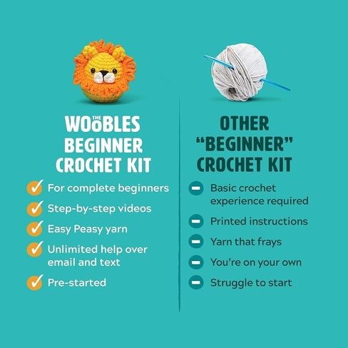 The Woobles Crochet Kit for Beginners – Spongebob Squarepants Craft Kit with Easy Peasy Yarn for Adults & Young Crafters, As Seen On Shark Tank, Step by Step Video Tutorials (Gary The Snail) in Saudi Arabia