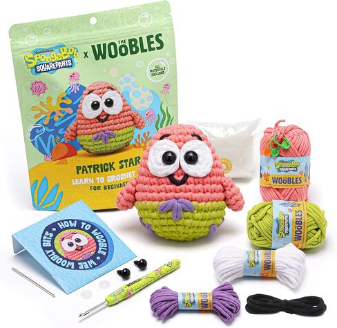 The Woobles Crochet Kit for Beginners – Spongebob Squarepants Craft Kit with Easy Peasy Yarn for Adults & Young Crafters, As Seen On Shark Tank, Step by Step Video Tutorials (Gary The Snail) in Saudi Arabia