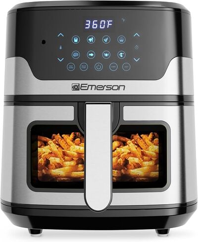 Emerson SmartVoice 5.3QT 6-in-1 Air Fryer, 1000+ Voice Control Commands, 100+ Recognized Food, No APP, No WIFI, No Setup, Nonstick Basket, Air Fry, Bake, Reheat, Dehydrate, 1500W in Saudi Arabia