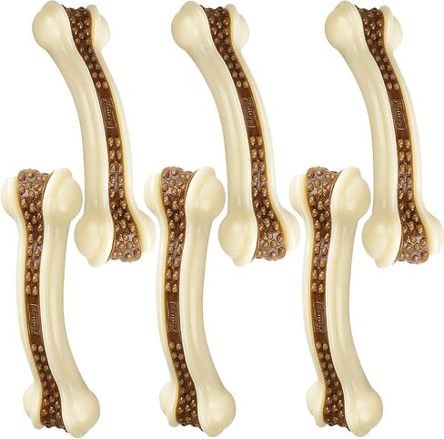 Dog Chew Toys for Aggressive Chewers Large Breed,2 Pack Beef Flavor Indestructible Dog Teething Chew Toys Bones for Large/Medium/Small Puppies,Pet Toy with Nylon in Saudi Arabia