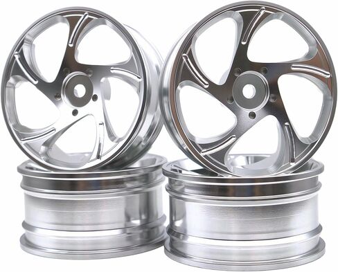 إطارات الانجراف RC 1/10 وإطارات عجلات من الألومنيوم إطارات سباق رالي 12 مم سداسية لمقياس 1:10 على الطريق بجولة في الشوارع سيارة Tamiya Traxxas HPI KYOSHO XV02 XV01 TT01 TT02 PTG2 A959 4 قطع (فضي) in Kuwait