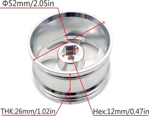 إطارات الانجراف RC 1/10 وإطارات عجلات من الألومنيوم إطارات سباق رالي 12 مم سداسية لمقياس 1:10 على الطريق بجولة في الشوارع سيارة Tamiya Traxxas HPI KYOSHO XV02 XV01 TT01 TT02 PTG2 A959 4 قطع (فضي) in Kuwait