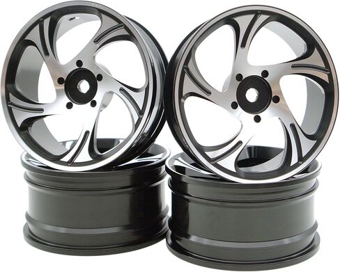 إطارات الانجراف RC 1/10 وإطارات عجلات من الألومنيوم إطارات سباق رالي 12 مم سداسية لمقياس 1:10 على الطريق بجولة في الشوارع سيارة Tamiya Traxxas HPI KYOSHO XV02 XV01 TT01 TT02 PTG2 A959 4 قطع (فضي) in Kuwait