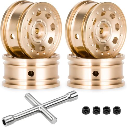 GOUPRC 0.7'' Brass RC Wheel Rims Hub for AXIAL SCX30 Ford Bronco & Jeep Wrangler JLU RC Crawler Upgrades with Install Accessories in Saudi Arabia