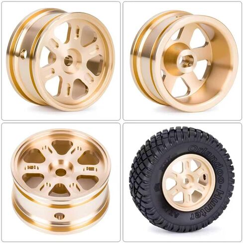 GOUPRC 0.7'' Brass RC Wheel Rims Hub for AXIAL SCX30 Ford Bronco & Jeep Wrangler JLU RC Crawler Upgrades with Install Accessories in Saudi Arabia