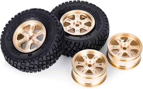 GOUPRC 0.7'' Brass RC Wheel Rims Hub for AXIAL SCX30 Ford Bronco & Jeep Wrangler JLU RC Crawler Upgrades with Install Accessories in Saudi Arabia