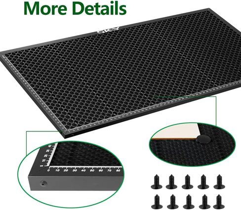 سرير ليزر SKOUPHY Update P2 CO2 بطبقة ليزر مقاومة للحرارة، منطقة عمل على شكل قرص العسل 605 * 300 مم مع دبابيس تثبيت لقاطع الليزر XTool P2/ P2S in Kuwait