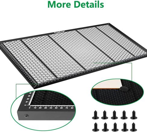 سرير ليزر مطلي مقاوم للحرارة على شكل قرص العسل من SKOUPHY لنقش الليزر Wecreate Vision 20W 40W، سرير على شكل قرص العسل مع دبابيس تثبيت لقاطع الرؤية بالليزر 17.79 * 13.15 * 0.62 بوصة in Kuwait