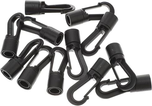 Didiseaon 25pcs Black Plastic Bungee Cord Hooks Elastic Rope Terminal Ends for Outdoor Use Tarps and Tie-Downs in Saudi Arabia