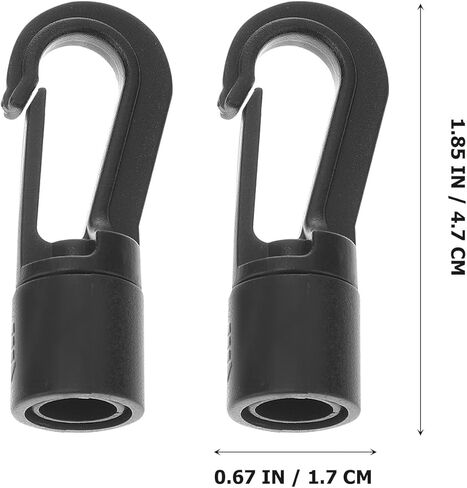 Didiseaon 25pcs Black Plastic Bungee Cord Hooks Elastic Rope Terminal Ends for Outdoor Use Tarps and Tie-Downs in Saudi Arabia