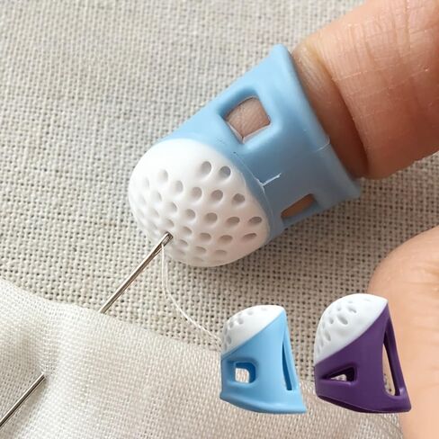 4 Pcs Sewing Thimble Finger Protectors – Anti-Slip Silicone Finger Covers for Hand Sewing, Embroidery, Cross-Stitch & DIY Craft (4PCS) in Saudi Arabia