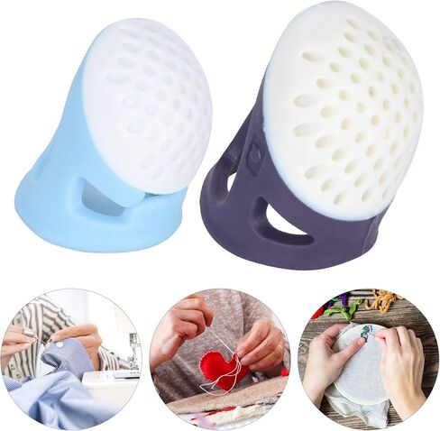 2PCS Finger Protectors, Silicone Thimble Sleeve, Fingerstall | Quilting Craft Accessories | Sewing Thimble Set | Finger Guard | Embroidery Supplies for Sewing Hand in Saudi Arabia