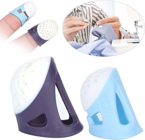 2PCS Finger Protectors, Silicone Thimble Sleeve, Fingerstall | Quilting Craft Accessories | Sewing Thimble Set | Finger Guard | Embroidery Supplies for Sewing Hand in Saudi Arabia
