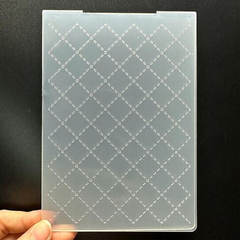 3D Plastic Embossing Folder Template Grid Lines Texture A6 Size for Card Making DIY Scrapbooking Paper Crafting Handmade Crafts Scrapbooking Arts Supplies Scrapbook Decor in Kuwait