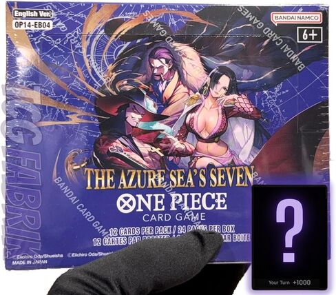 OP14 The Azure SEA'S Seven Booster Box English OP-14 Booster Box Display Factory مختوم لبطاقات OP14 One Piece الإنجليزية TCG (24 حزمة) + بطاقة TCG Fabrik Don المخصصة in Kuwait