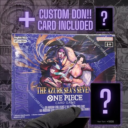 OP14 The Azure SEA'S Seven Booster Box English OP-14 Booster Box Display Factory مختوم لبطاقات OP14 One Piece الإنجليزية TCG (24 حزمة) + بطاقة TCG Fabrik Don المخصصة in Kuwait