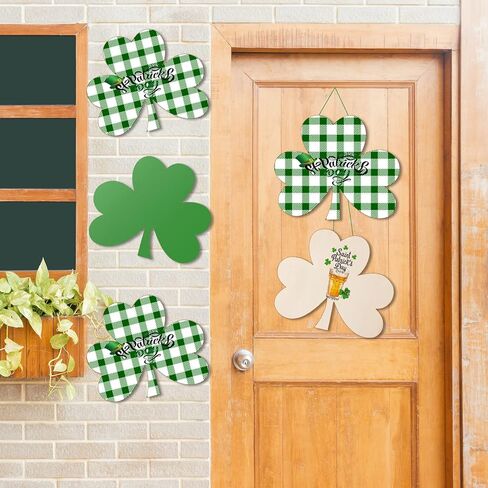 8Pcs 11 Inch Unfinished Wooden Shamrock Cutouts, St. Patrick's Day Wood Shamrock Ornaments Blank Wood Shamrocks Clover Shape Cut-Outs Wooden Shamrock Discs Slice for DIY Crafts Centerpieces Supplies in Saudi Arabia