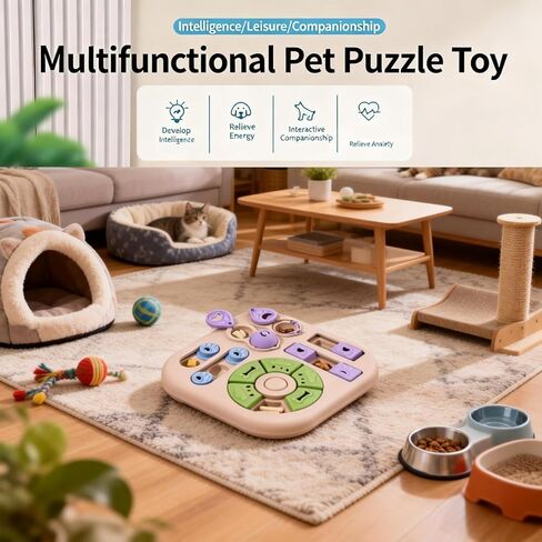 لعبة ألغاز تفاعلية للقطط وموزع مكافآت - لعبة المتاهة البطيئة للقطط الصغيرة والمتوسطة والكبيرة، لعبة إثراء لتدريب الذكاء، تقلل الانتفاخ وتمنع البلع (أزرق فاتح) in Kuwait