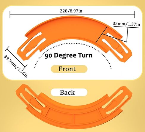 Racetrack Connectors Compatible with Hot Wheels, Plastic Track Pieces, 90 Degree Banked Turn Curve, 4-Pack (Orange) in Kuwait