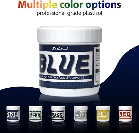 Shaliteink® Screen Printing Ink Set(PVC Free) - 6-Colors(10oz), Non-Blocking Printing Plastisol Ink for Cotton, Screen Printing Supplies for Polyester and Other Fabrics in Saudi Arabia