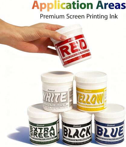 Shaliteink® Screen Printing Ink Set(PVC Free) - 6-Colors(10oz), Non-Blocking Printing Plastisol Ink for Cotton, Screen Printing Supplies for Polyester and Other Fabrics in Saudi Arabia