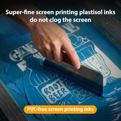 Shaliteink® Screen Printing Ink Set(PVC Free) - 6-Colors(10oz), Non-Blocking Printing Plastisol Ink for Cotton, Screen Printing Supplies for Polyester and Other Fabrics in Saudi Arabia