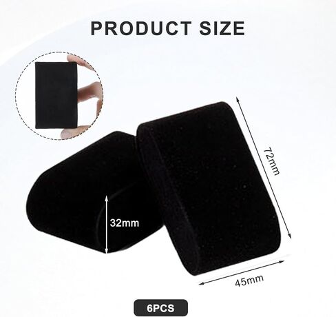 6Pcs Velvet Bracelet Watch Display Pillows Jewelry Box Insert Cushions for Watch Storage Jewelry Display Storage Case Organization (Black) in Saudi Arabia