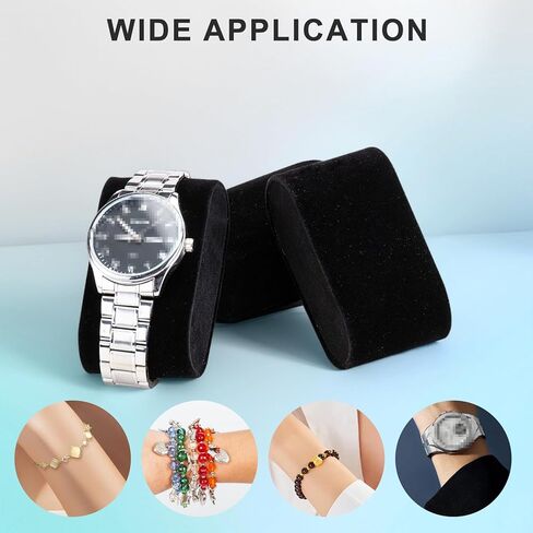 6Pcs Velvet Bracelet Watch Display Pillows Jewelry Box Insert Cushions for Watch Storage Jewelry Display Storage Case Organization (Black) in Saudi Arabia