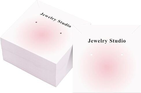 joycraft Earring Display Cards - 100Pcs Pink Paper Necklace Display Cards, 3.1 in Square Jewelry Studio Card for Selling, Small Business, Craft Fair, Retail in Saudi Arabia