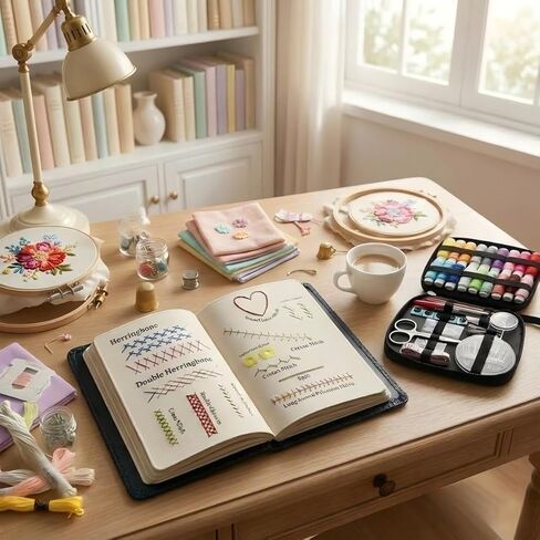 مجموعة كتب غرز التطريز المحمولة الجديدة لعام 2026، كتاب ممارسة عينات التطريز، تطريز يدوي للمبتدئين مع تعليمات، هدية لجميع سيناريوهات دليل الغرز للبالغين ومحبي الحرف اليدوية (مجموعة واحدة) in Saudi Arabia
