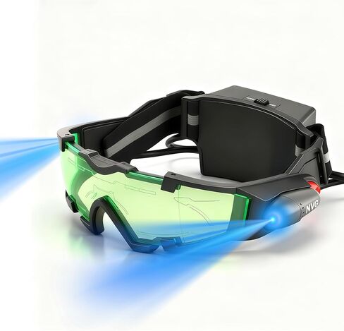 Wokyo 2 Pack Spy Night Vision Goggles with Flip-Out LED Lights, Spy Gear Adjustable LED Night Green Lens Glasses for Outdoor Activities Skying to Protect Eyes in Saudi Arabia