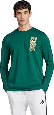 adidas Men's Tall Size Tech Metallic Long Sleeve T-Shirt, Wonder Silver in Saudi Arabia