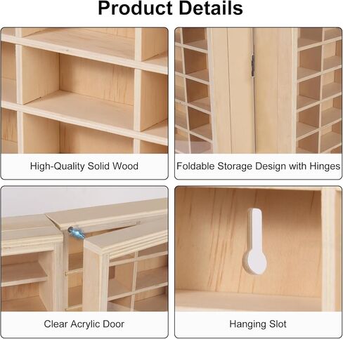 Wooden Wall Mount Display Case for Hot Wheels 54 Space 1/64 Hot Wheels Toy Car Storage Organizer Display Shelf Hotwheels Model Car Wall Displays Storage Case Shelf with Dust Resistant Acrylic Door in Saudi Arabia