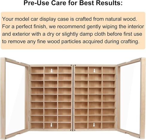 Wooden Wall Mount Display Case for Hot Wheels 54 Space 1/64 Hot Wheels Toy Car Storage Organizer Display Shelf Hotwheels Model Car Wall Displays Storage Case Shelf with Dust Resistant Acrylic Door in Saudi Arabia
