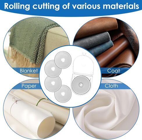 5 Pcs 45mm Rotary Cutter Blades Rotarys Blade Refill Replacement Rotary Blade for Fabric Crafts Quilting,Silver in Kuwait
