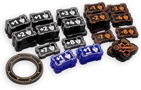 Riftbound TCG Compatible | Might Modifier & Buff Transparent Acrylic Tokens – 49 Single-Sided Set in Kuwait