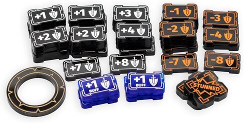 Riftbound TCG Compatible | Might Modifier & Buff Transparent Acrylic Tokens – 49 Single-Sided Set in Kuwait