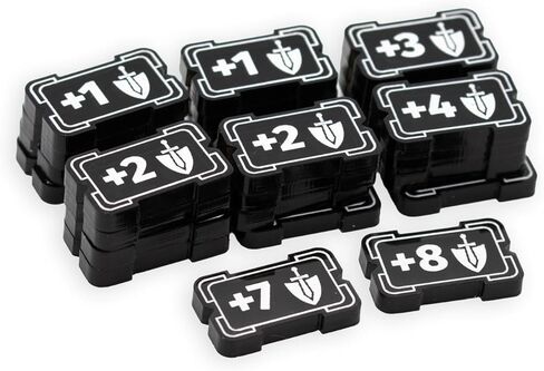 Riftbound TCG Compatible | Might Modifier & Buff Transparent Acrylic Tokens – 49 Single-Sided Set in Kuwait
