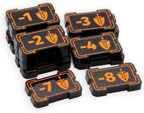 Riftbound TCG Compatible | Might Modifier & Buff Transparent Acrylic Tokens – 49 Single-Sided Set in Kuwait
