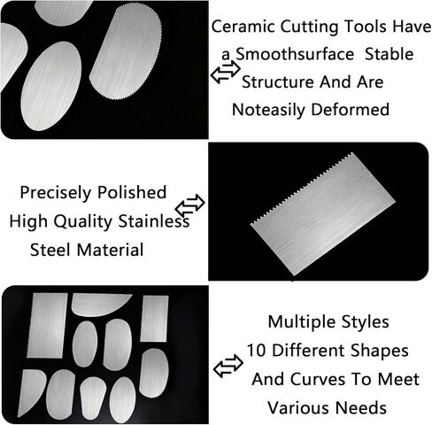 12 PCS Steel Pottery Tools, Professional Stainless Steel Clay Sculpting Tools, Scrapers Serrated Cutters for Texturing, Trimming & Shaping, Ceramics Modeling Tools for Artists & Potters in Saudi Arabia