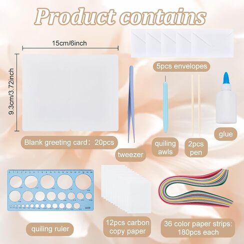 WEBEEDY 20 Sets Paper Quilling Kit for Adults Beginner DIY 5 Styles Flower Greeting Card Making Kit with Instruction Handmade Flower Quilling Card for Birthday,Wedding,Holiday,Mother's Day in Saudi Arabia
