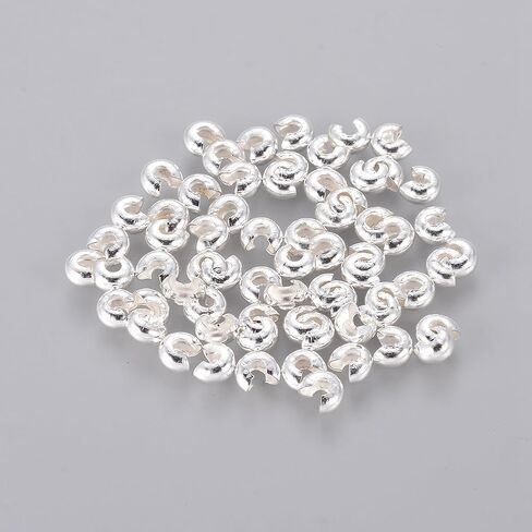 100Pcs 3mm Crimp Bead Covers for Jewelry Making, Half Round Open Knot Crimp Beads Covers Caps Golden Plated Jewelry Crimps End Tip for DIY Crafts Bracelets Necklaces Earrings in Saudi Arabia
