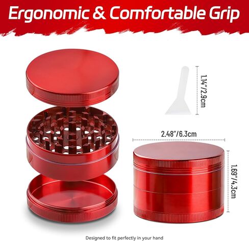 HNYYZL 2.5'' Spice Grinder,Kitchen Tool Pepper Grinder Spice Grinder for Kitchen (Red) in Saudi Arabia